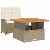vidaXL 2-dielna z&aacute;hradn&aacute; jed&aacute;lensk&aacute; s&uacute;prava+podložky, b&eacute;žov&aacute; polyratan