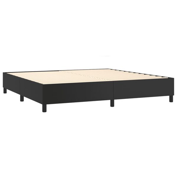 vidaXL Boxspring posteľ s matracom čierna 200x200 cm umel&aacute; koža