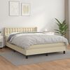 vidaXL Boxspring posteľ s matracom kr&eacute;mov&aacute; 140x200 cm umel&aacute; koža