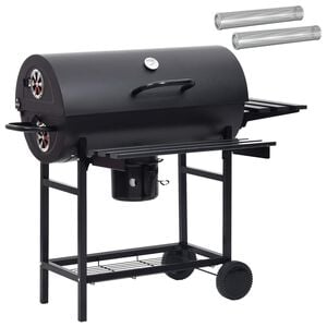 vidaXL Sudov&yacute; gril s kolesami a policami 3 ks 115 x 85 x 95 cm Kov