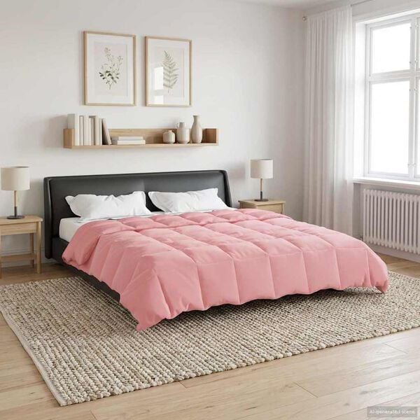 vidaXL Letn&aacute; prikr&yacute;vka &Scaron;nurovan&yacute; Ružov&aacute; 200 x 200 cm Mikrovl&aacute;kno