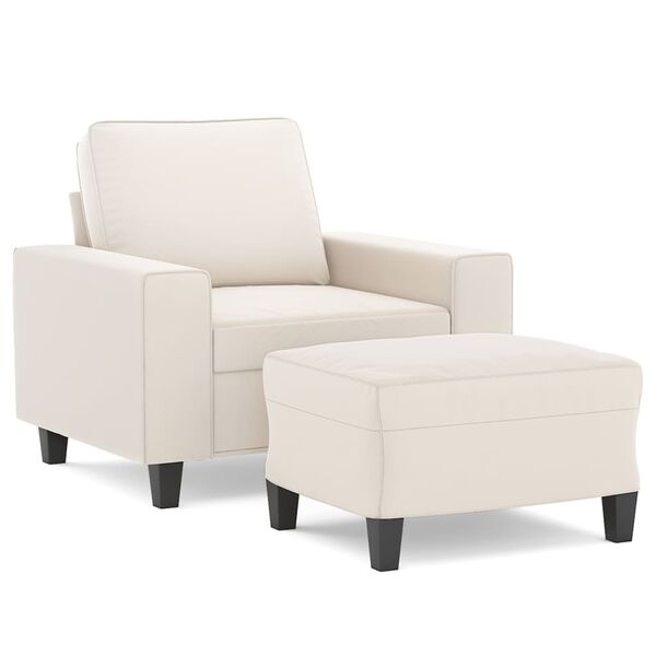 vidaXL Kreslo s podnožkou b&eacute;žov&eacute; 60 cm mikrovl&aacute;kno l&aacute;tkov&eacute;