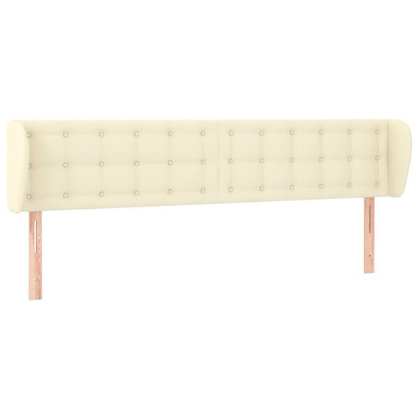 vidaXL Čelo postele so z&aacute;hybmi kr&eacute;mov&yacute; 183x23x78/88 cm umel&aacute; koža