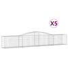 vidaXL Obl&uacute;kov&yacute; gabionov&yacute; k&ocirc;&scaron; 5 ks 400x50x60/80 cm pozinkovan&eacute; železo