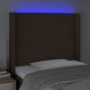 vidaXL Čelo postele s LED tmavohend&eacute; 93x16x118/128 cm l&aacute;tka