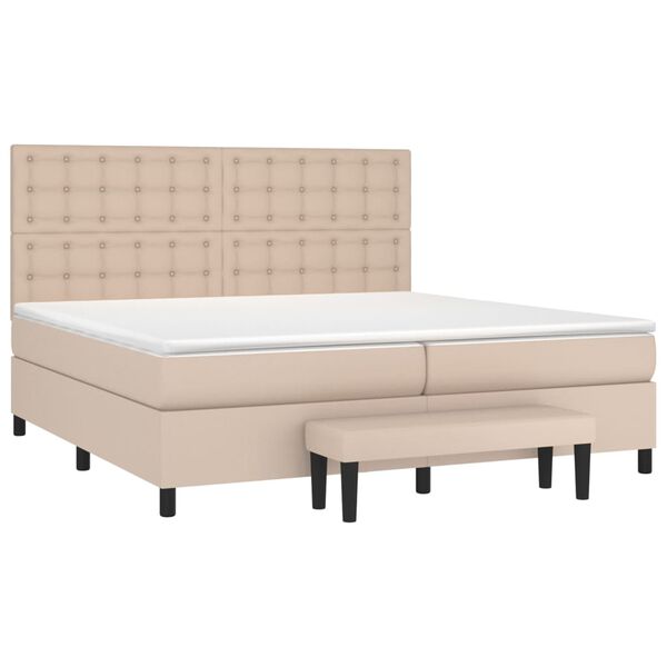 vidaXL Boxspring posteľ s matracom kapuč&iacute;nov&aacute; 200x200 cm umel&aacute; koža