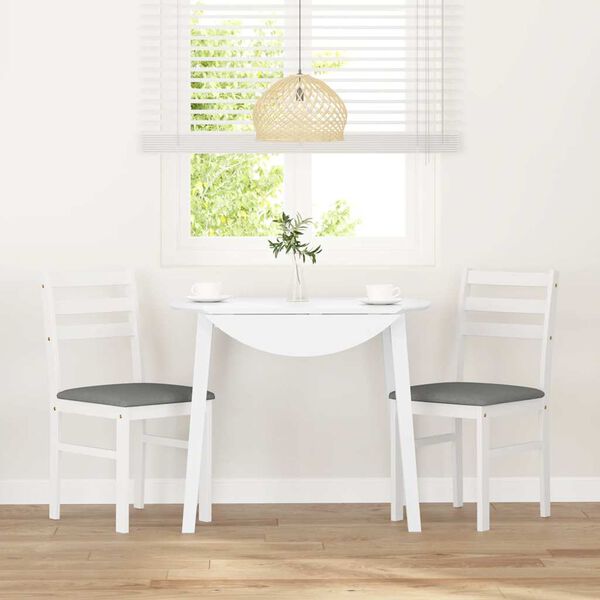 vidaXL jedálenské stoličky s vankúšmi 2 ks Biela guma masívneho dreva