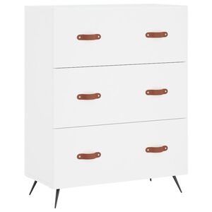 vidaXL Komoda so z&aacute;suvkami, biela 69,5x34x90 cm, kompozitn&eacute; drevo