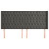vidaXL Čelo postele so z&aacute;hybmi tmavosiv&eacute; 183x16x118/128 cm zamat
