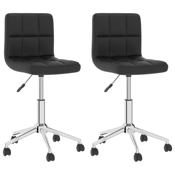 vidaXL Otočn&eacute; jed&aacute;lensk&eacute; stoličky 2 ks čierne umel&aacute; koža