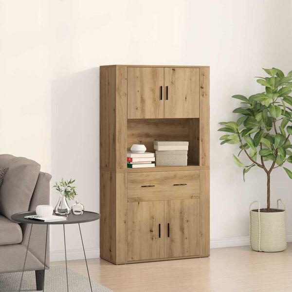 vidaXL Highboard dub artisan 80 x 33 x 150 cm Kompozitn&eacute; drevo
