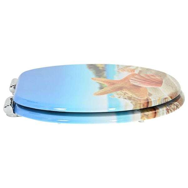 vidaXL Sedenie na toaletu s tich&yacute;m zatv&aacute;ran&iacute;m Morsk&aacute; mu&scaron;ľa 44 x 38 cm