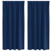 vidaXL Z&aacute;clony na zatemnenie s kr&uacute;žkami 2 pcs Tmavomodr&aacute; 175 x 140 cm