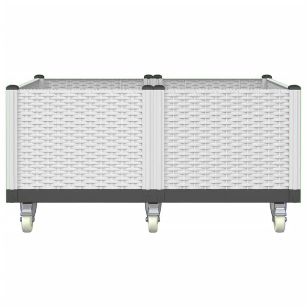 vidaXL Z&aacute;hradn&yacute; kvetin&aacute;č s kolieskami biely 100x80x54 cm PP
