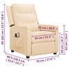 vidaXL Elektrické masážne kreslo krémové látkové