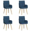 vidaXL Jed&aacute;lensk&eacute; stoličky 4 pcs L&aacute;tka Modr&aacute; 60 x 56 x 96 cm