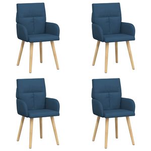 vidaXL Jed&aacute;lensk&eacute; stoličky 4 pcs L&aacute;tka Modr&aacute; 60 x 56 x 96 cm