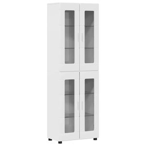 vidaXL Highboard FLORIN 60 x 35 x 182 cm Vysok&yacute; lesk bielej
