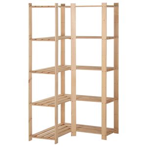 vidaXL 5-poschodov&yacute; &uacute;ložn&yacute; rohov&yacute; reg&aacute;l 82,5x82,5x170 cm mas&iacute;vna borovica
