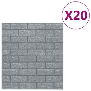 vidaXL 3D tapeta tehly samolepiaca 20 ks antracitov&aacute;