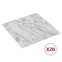 vidaXL Samolepiace podlahové dosky 20 ks PVC 1,86 m² biely mramor