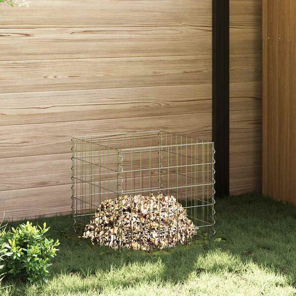 vidaXL Kompostér Sivá Oceľ