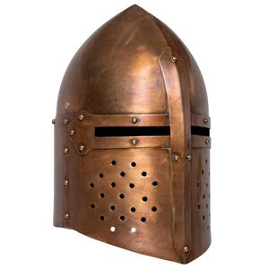 vidaXL Stredovek&aacute; rytierska prilba pre LARP starožitn&aacute; replika meden&aacute; oceľ