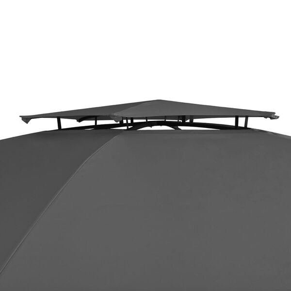 vidaXL Záhradný altánok/stan so závesmi, šesťuholník 360x265 cm