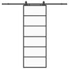 vidaXL Posuvn&eacute; dvere s kovan&iacute;m čierne 76x205 cm ESG sklo
