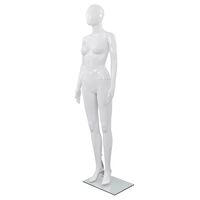 vidaXL Dámska figurína, sklenený podstavec, lesklá biela 175 cm