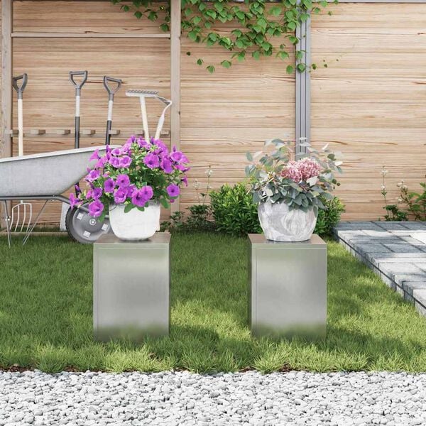 vidaXL Stojan na rastliny 2 pcs Strieborná 24 x 24 x 35 cm