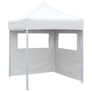 vidaXL Profesion&aacute;lny skladac&iacute; p&aacute;rty stan+2 steny 2x2 m, oceľ, biely