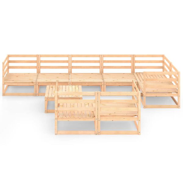 vidaXL 9-dielna záhradná sedacia súprava, borovicový masív