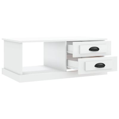 vidaXL Konferenčný stolík biely 90x50x35 cm spracované drevo