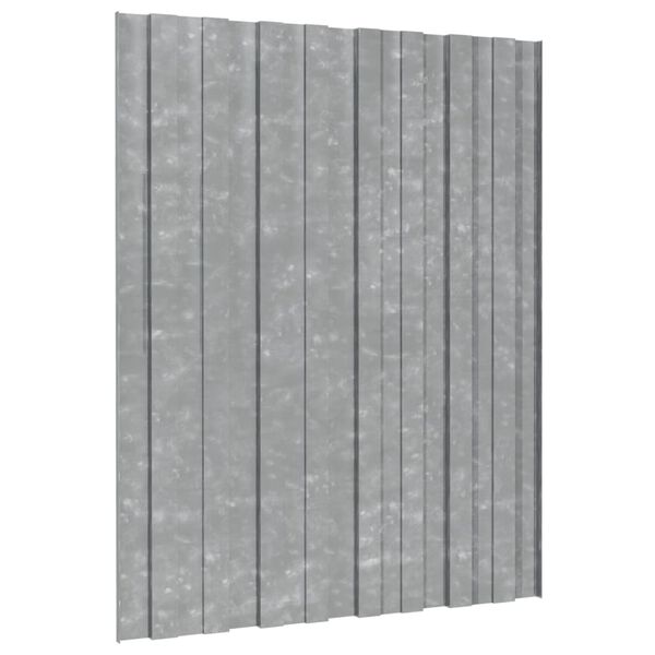 vidaXL Strešné panely 36 ks pozinkovaná oceľ strieborné 60x45 cm