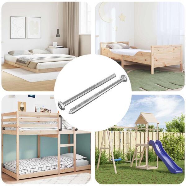 vidaXL N&aacute;bytkov&eacute; skrutky 2 pcs Strieborn&aacute; M6 x 100 mm Oceľ