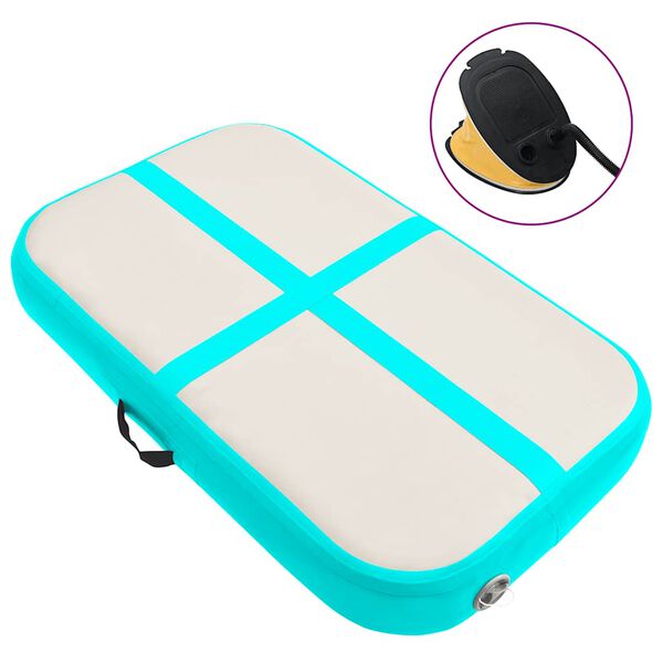 vidaXL Nafukovacia žinenka s pumpou 60x100x15 cm PVC zelená