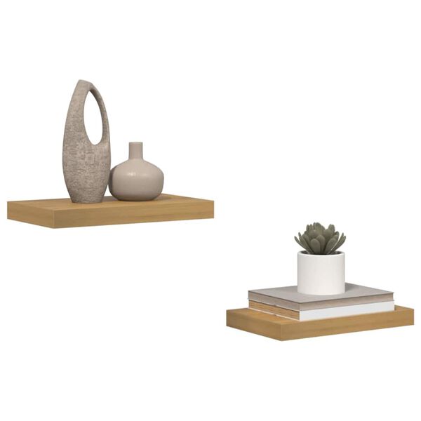 vidaXL Stenn&aacute; polica 2 pcs Hned&aacute; 40 x 23,5 x 4 cm Kompozitn&eacute; drevo
