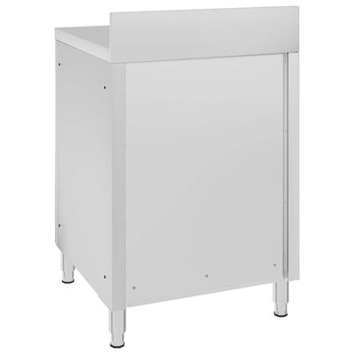 vidaXL Gastro pracovný stôl so skrinkou 60x60x96 cm nehrdzavejúca oceľ