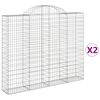 vidaXL Obl&uacute;kov&eacute; gabi&oacute;nov&eacute; ko&scaron;e 2ks 200x30x160/180cm pozinkovan&eacute; železo