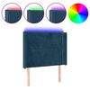 vidaXL Čelo postele s LED tmavomodr&eacute; 83x16x118/128 cm zamat