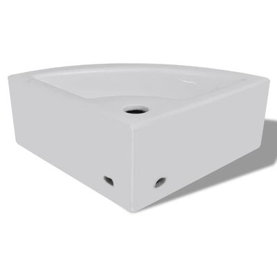 vidaXL Umývadlo s prepadom 45x32x12,5 cm, biele