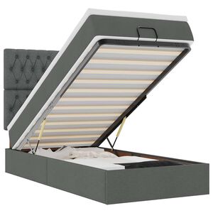 vidaXL Osmansk&yacute; r&aacute;m postele s matracom tmavosiv&aacute; 90x190 cm l&aacute;tka