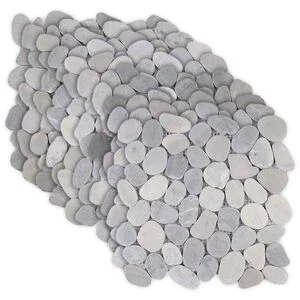 vidaXL Kamenn&eacute; dlaždice Siv&aacute; 30 x 30 cm Riečny &scaron;trk