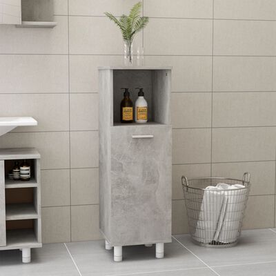 vidaXL Skrinka do kúpeľne, betónovo sivá 30x30x95 cm, kompozitné drevo