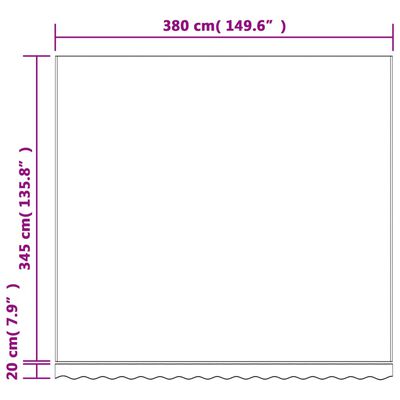 vidaXL Náhradná látka pre markízu rôznofarebná pruhovaná 4x3,5 m
