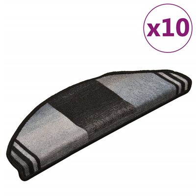 vidaXL Samolepiace nášľapy na schody 10 ks 65x21x4 cm čierne