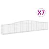 vidaXL Obl&uacute;kov&yacute; gabionov&yacute; k&ocirc;&scaron; 7 ks 400x30x60/80 cm pozinkovan&eacute; železo
