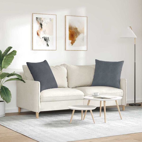 vidaXL Vank&uacute;&scaron;e na pohovku 2 pcs Tmavo &scaron;ed&aacute; 60 x 60 cm