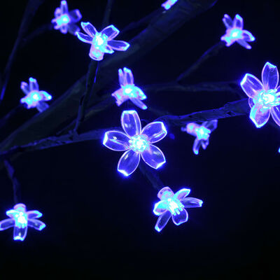 vidaXL Vianočný stromček 200 LED modré svetlo kvety čerešne 180 cm